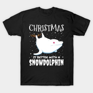 Christmas Is Better With A Snowdolphin - christmas cute snow Dolphin gift T-Shirt